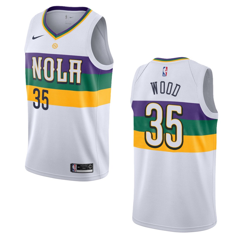 2019-20 Men's New Orleans Pelicans #35 Christian Wood City Swingman Jersey - White