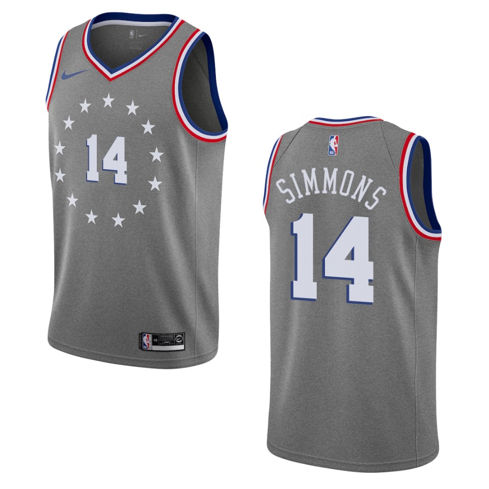 2019-20 Men's Philadelphia 76ers #14 Jonathon Simmons City Swingman Jersey - Gray