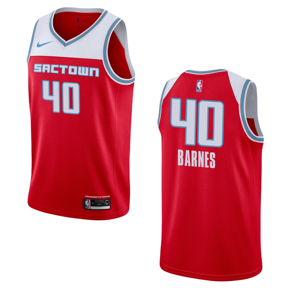 2019-20 Men's Sacramento Kings #40 Harrison Barnes City Swingman Jersey - Red
