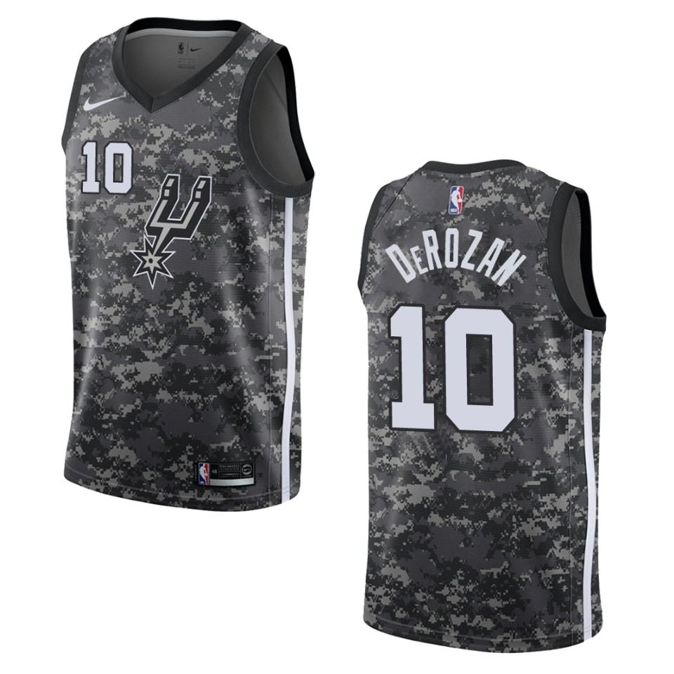 2019-20 Men's San Antonio Spurs #10 Demar Derozan City Swingman Jersey - Camo