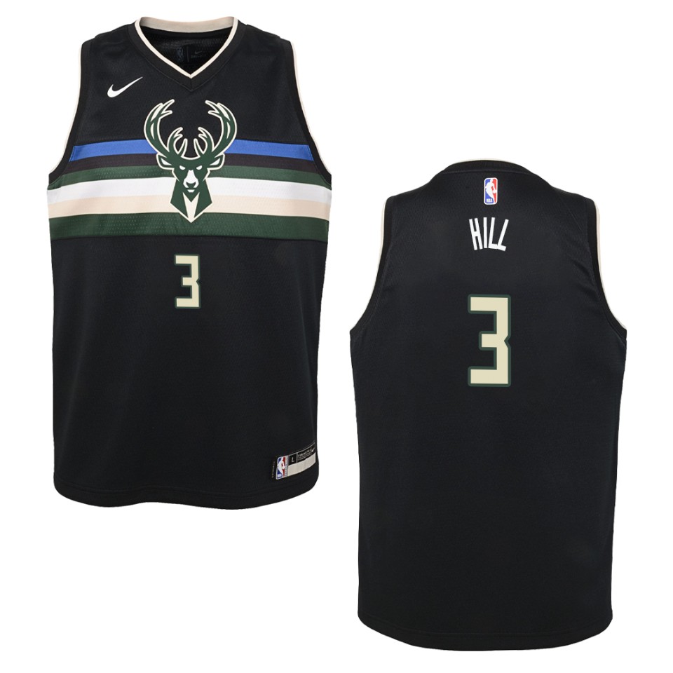 2019-20 Youth Milwaukee Bucks #3 George Hill Statement Swingman Jersey - Black