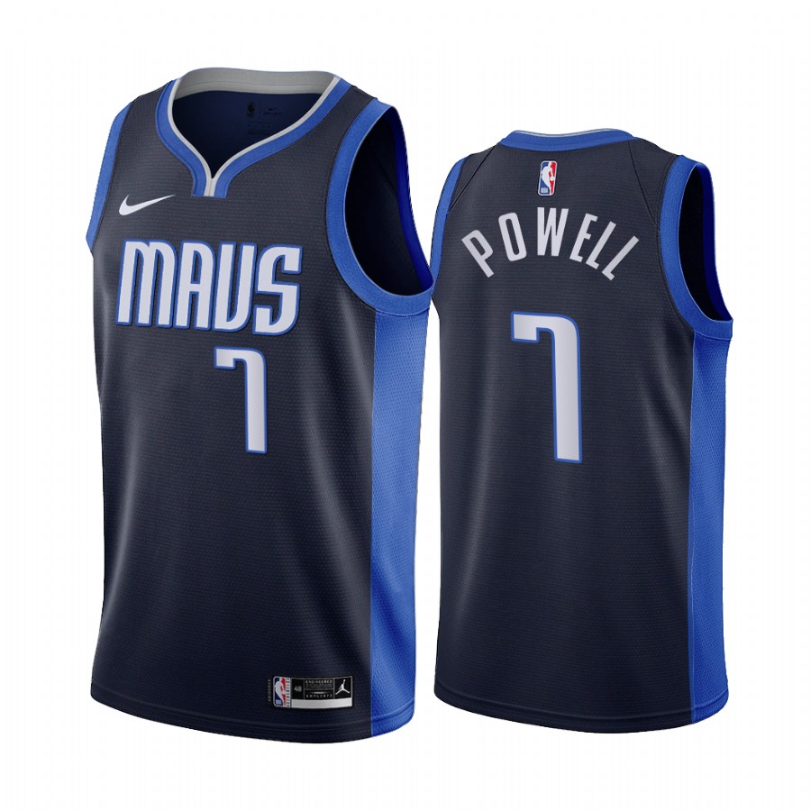 2020-21 Dallas Mavericks Dwight Powell Earned Edition Navy #7 Jersey