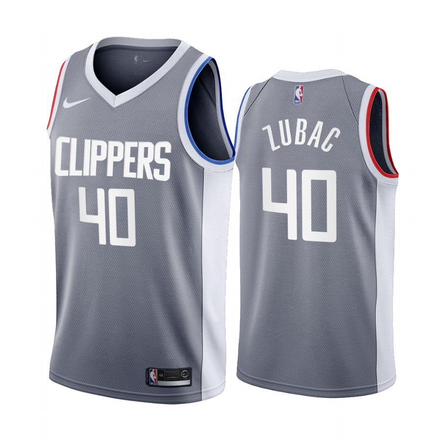 2020-21 La Clippers Ivica Zubac Earned Edition Gray #40 Jersey