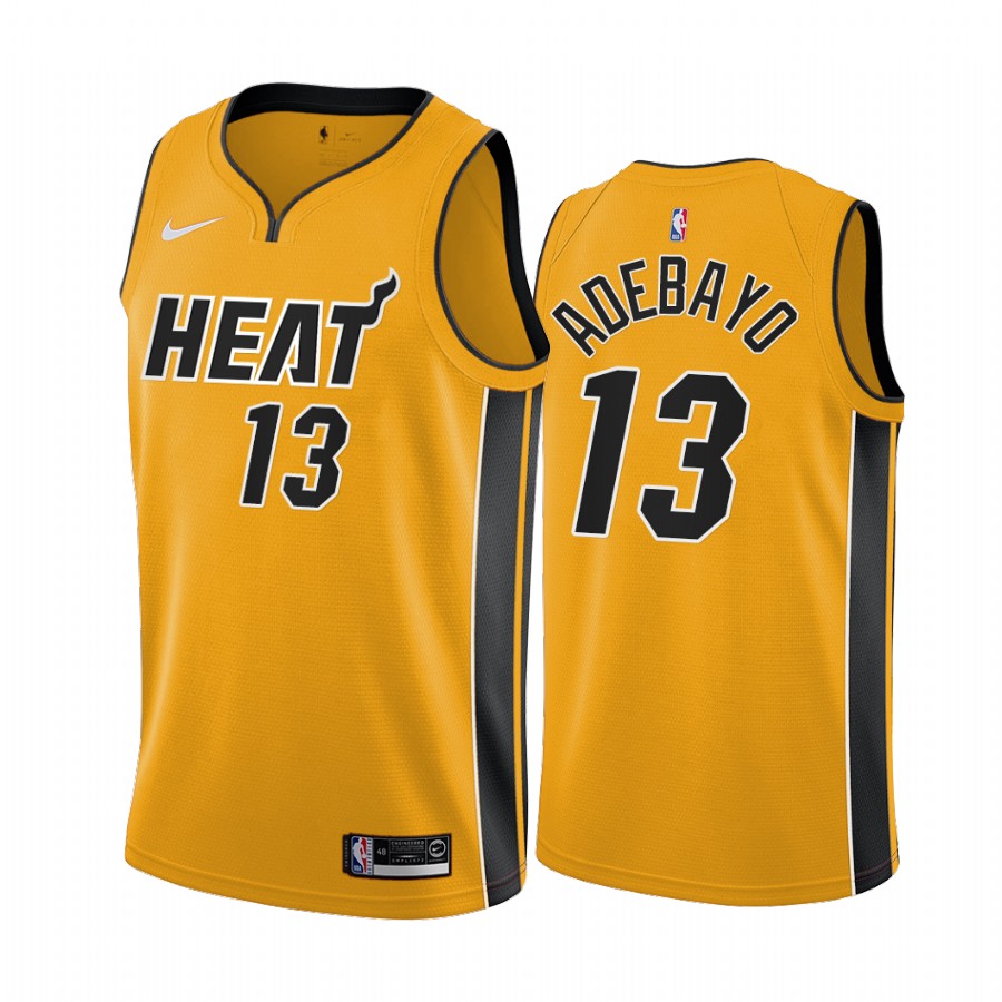 2020-21 Miami Heat Bam Adebayo Earned Edition Yellow #13 Jersey