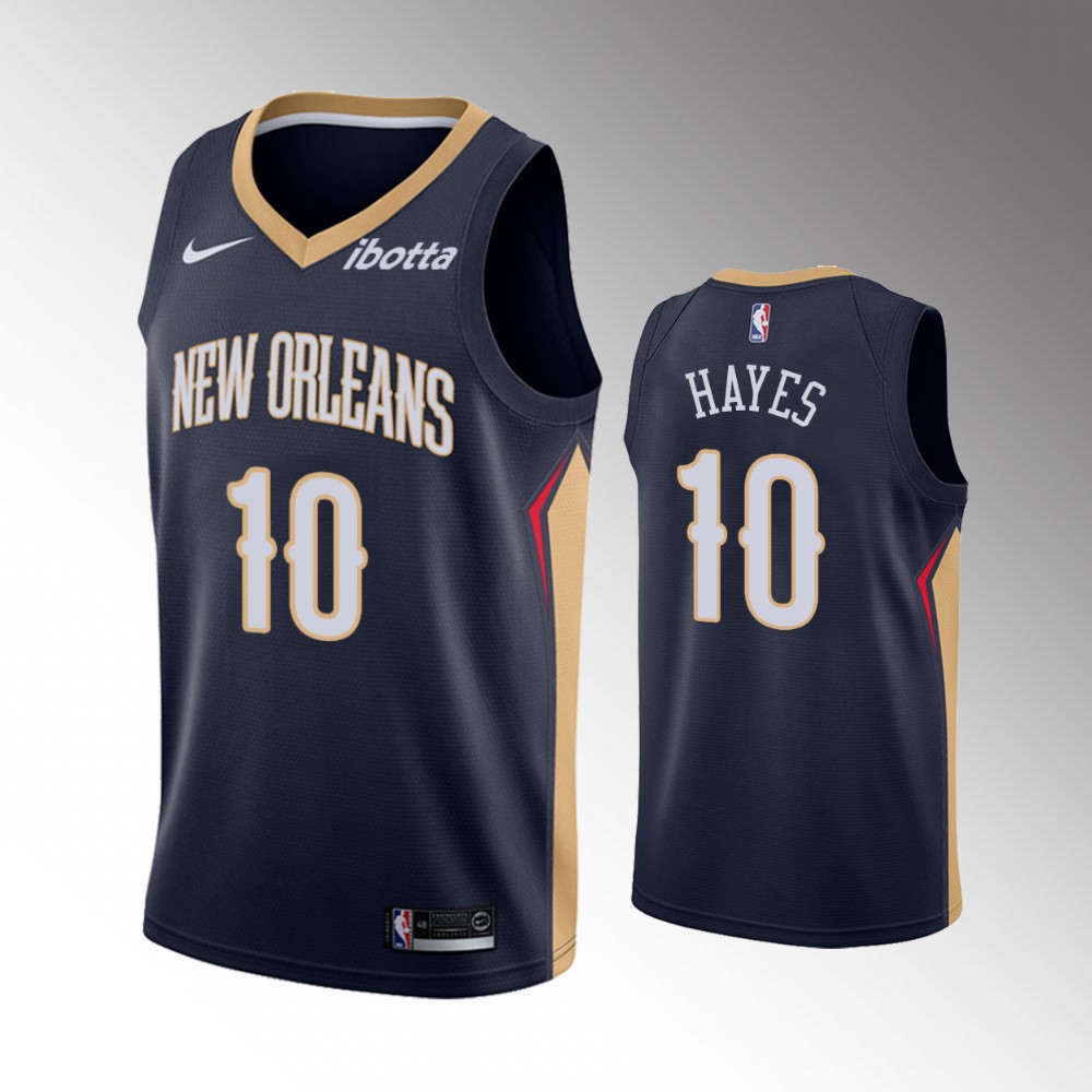 2020-21 Pelicans Jaxson Hayes Icon Edition Navy Hayes New Orleans Jersey