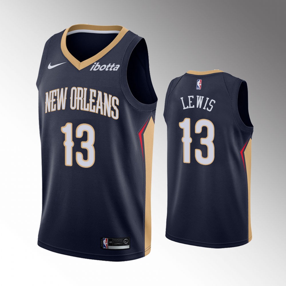 2020-21 Pelicans Kira Lewis Jr. Icon Edition Navy Lewis New Orleans Jersey