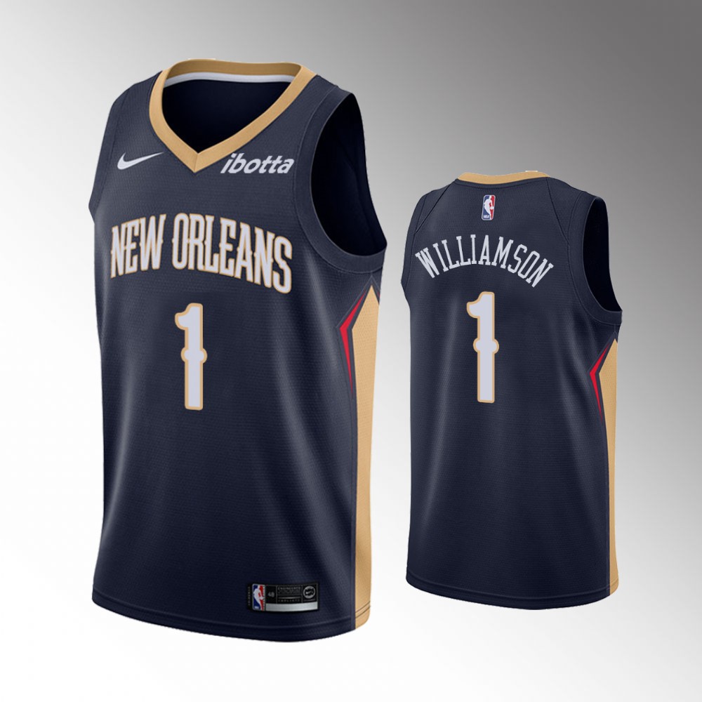 2020-21 Pelicans Zion Williamson Icon Edition Navy Williamson New Orleans Jersey