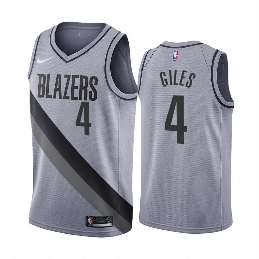 2020-21 Portland Trail Blazers Harry Giles Earned Edition Gray #4 Jersey