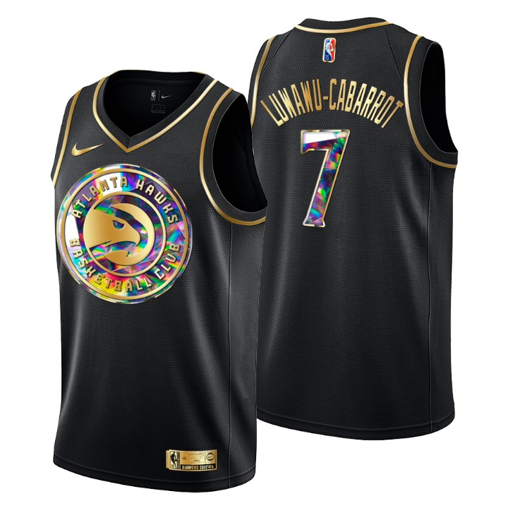 2021-22 Atlanta Hawks Timothe Luwawu-cabarrot #7 Golden Edition Diamond Logo Black Swingman Jersey