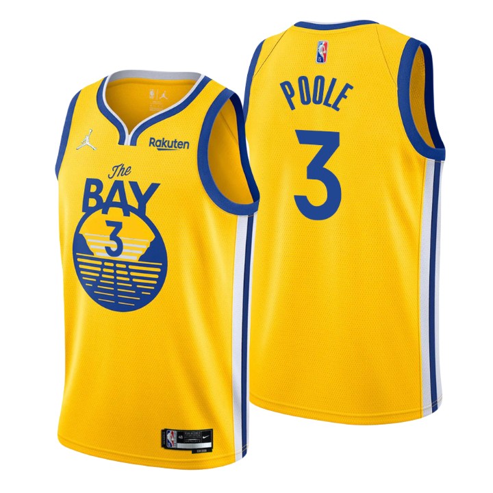 2021-22 Golden State Warriors Jordan Poole Statement 75th Anniversary Jersey