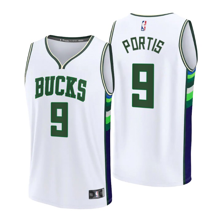 2021-22 Milwaukee Bucks Bobby Portis Replica Jersey City