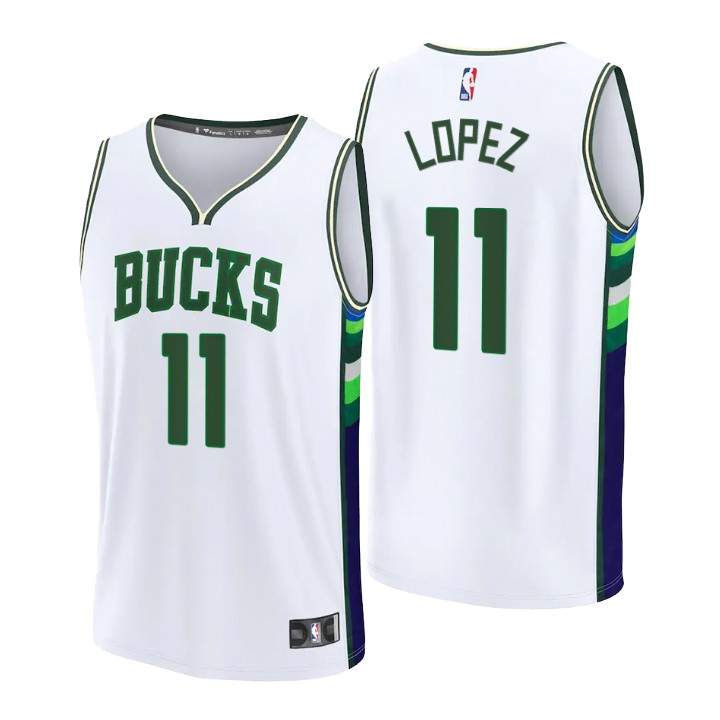 2021-22 Milwaukee Bucks Brook Lopez Replica Jersey City