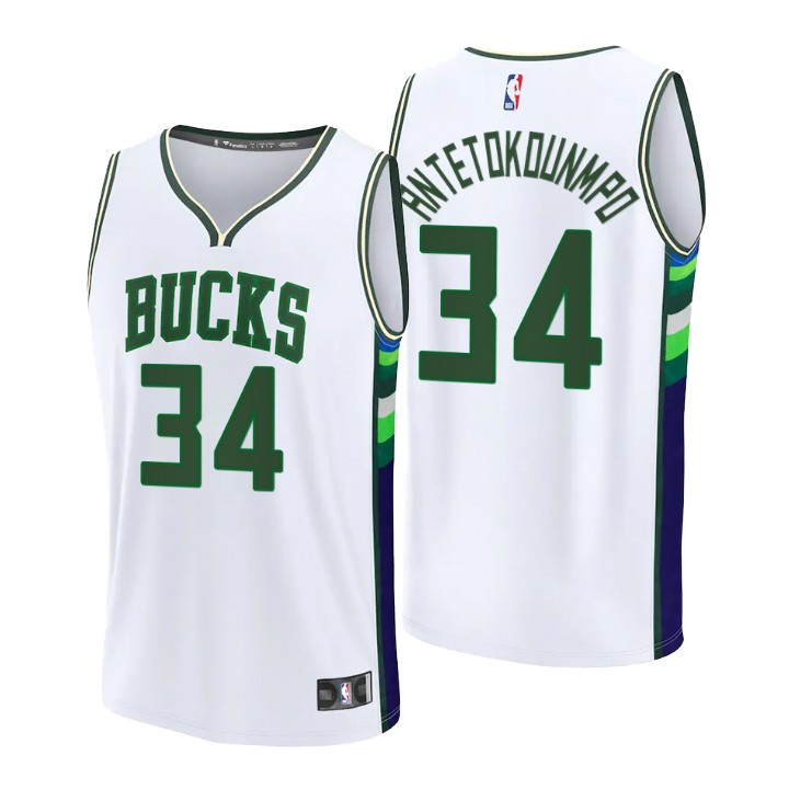 2021-22 Milwaukee Bucks Giannis Antetokounmpo Replica Jersey City