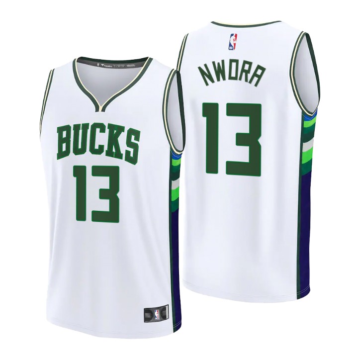 2021-22 Milwaukee Bucks Jordan Nwora Replica Jersey City