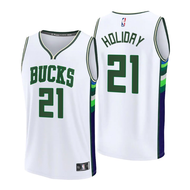 2021-22 Milwaukee Bucks Jrue Holiday Replica Jersey City