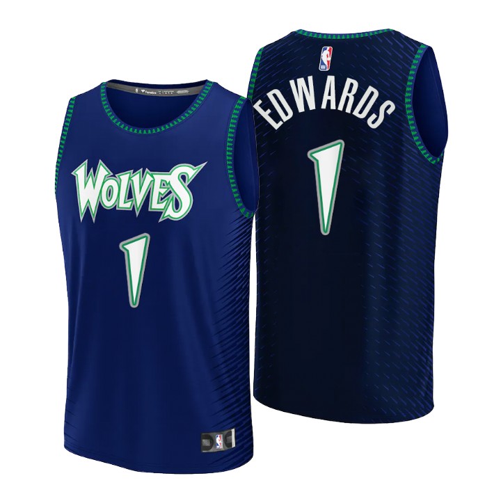2021-22 Minnesota Timberwolves Anthony Edwards Replica Jersey City