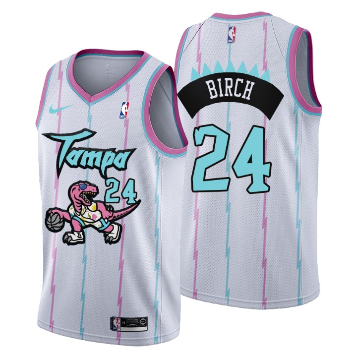 2021 Toronto Raptors Tampa City #24 Khem Birch Jersey White