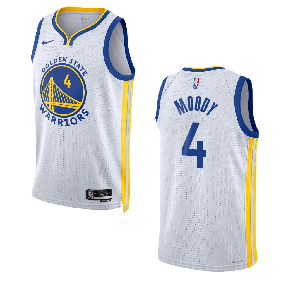 2022-23 Association Edition Golden State Warriors Moses Moody White Swingman Jersey