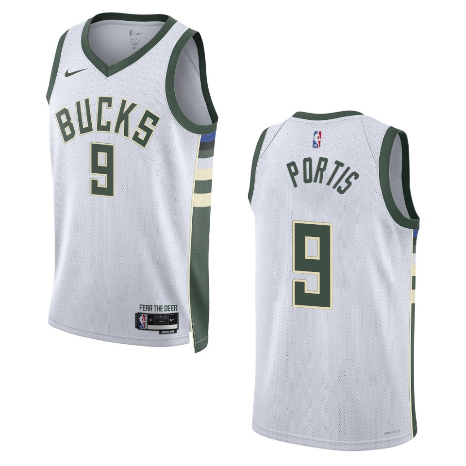 2022-23 Association Edition Milwaukee Bucks Bobby Portis White Swingman Jersey