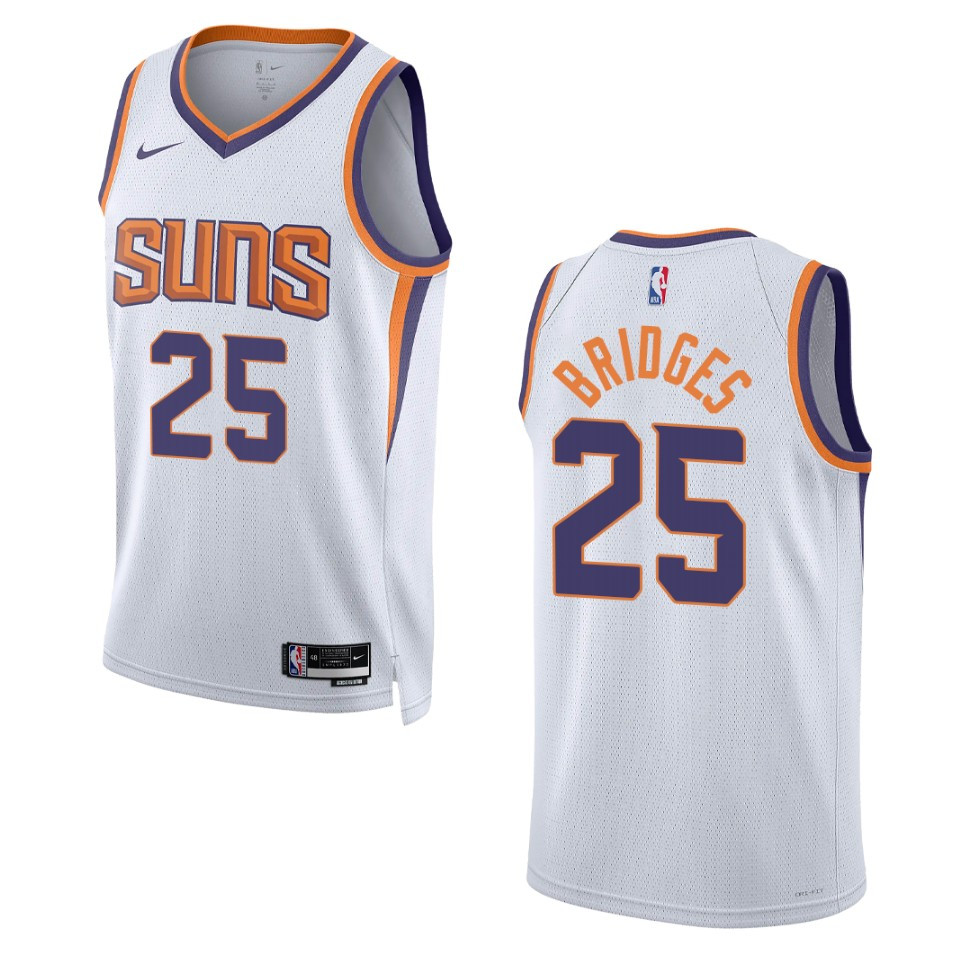 2022-23 Association Edition Phoenix Suns Mikal Bridges White Swingman Jersey