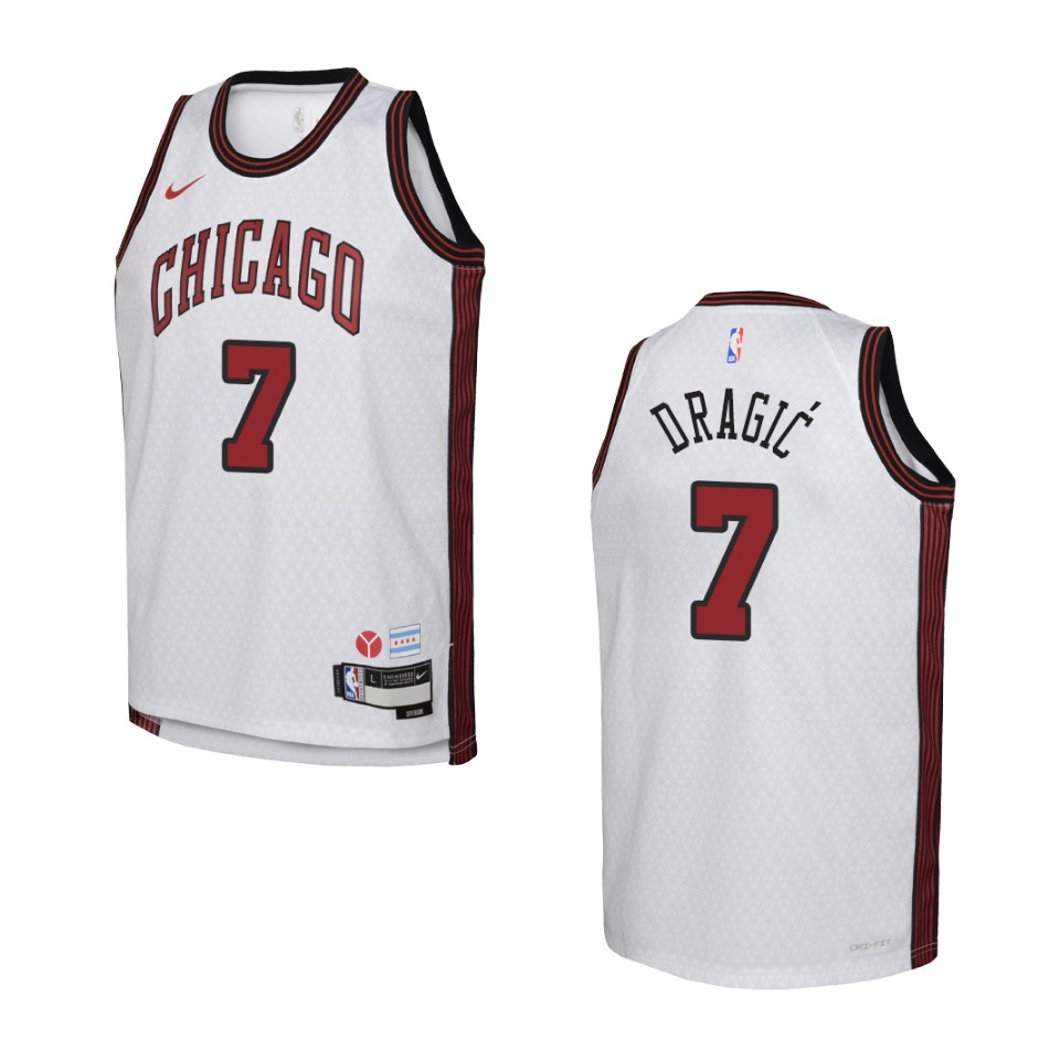 2022-23 Chicago Bulls Youth City Edition Goran Dragic White Jersey