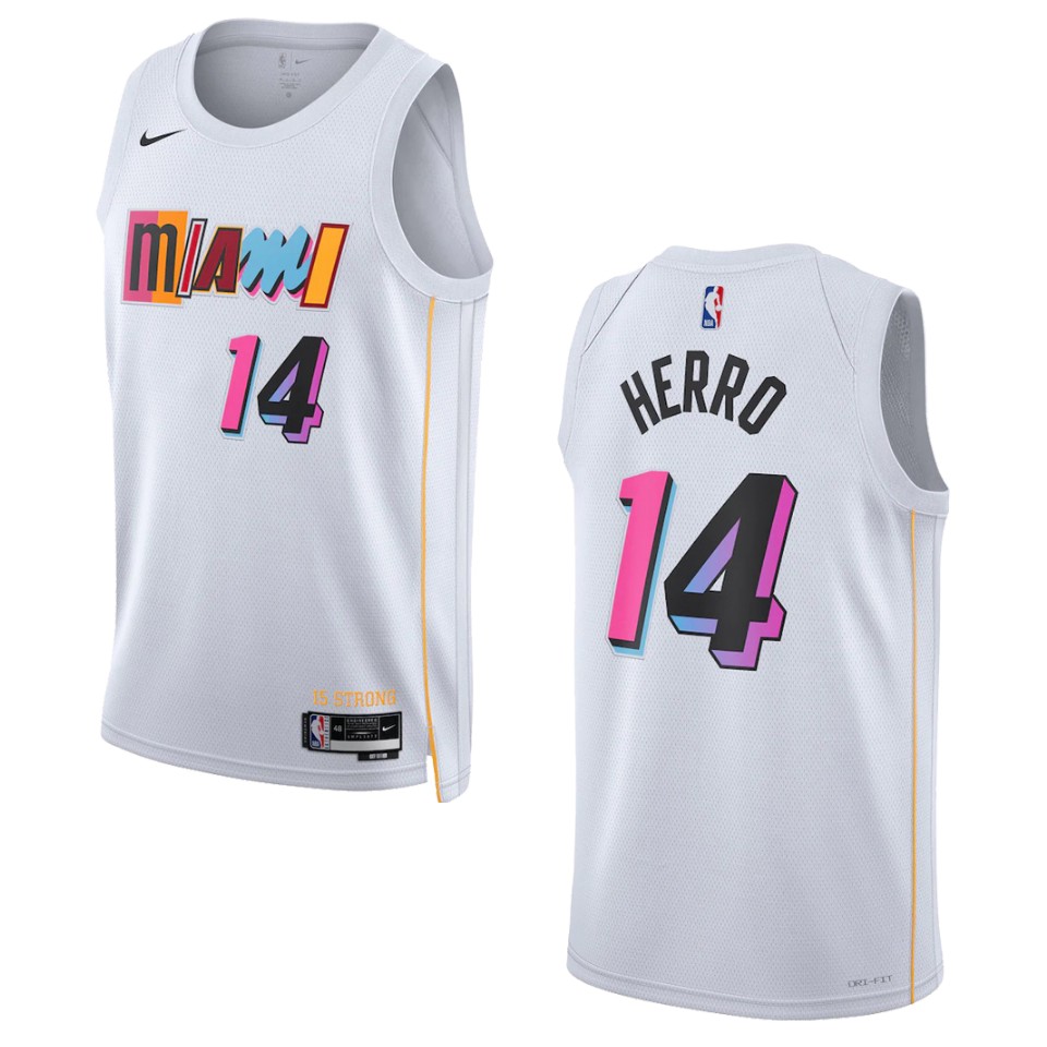 2022-23 City Edition Miami Heat Tyler Herro White Swingman Jersey