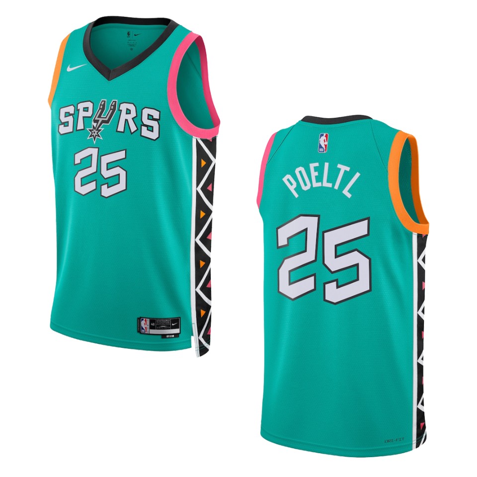 2022-23 City Edition San Antonio Spurs Jakob Poeltl Turquoise Swingman Jersey
