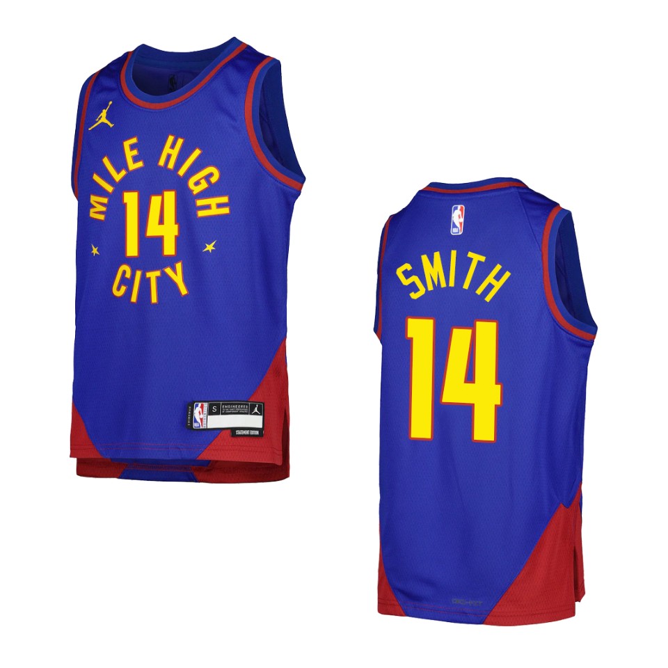 2022-23 Denver Nuggets Youth Statement Edition Ish Smith Blue Jersey