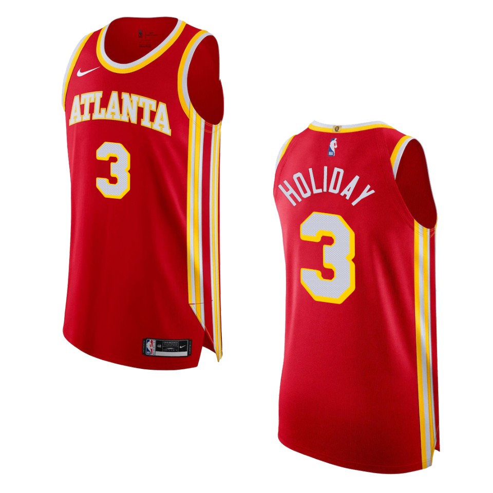 2022-23 Icon Edition Atlanta Hawks Aaron Holiday Red Jersey