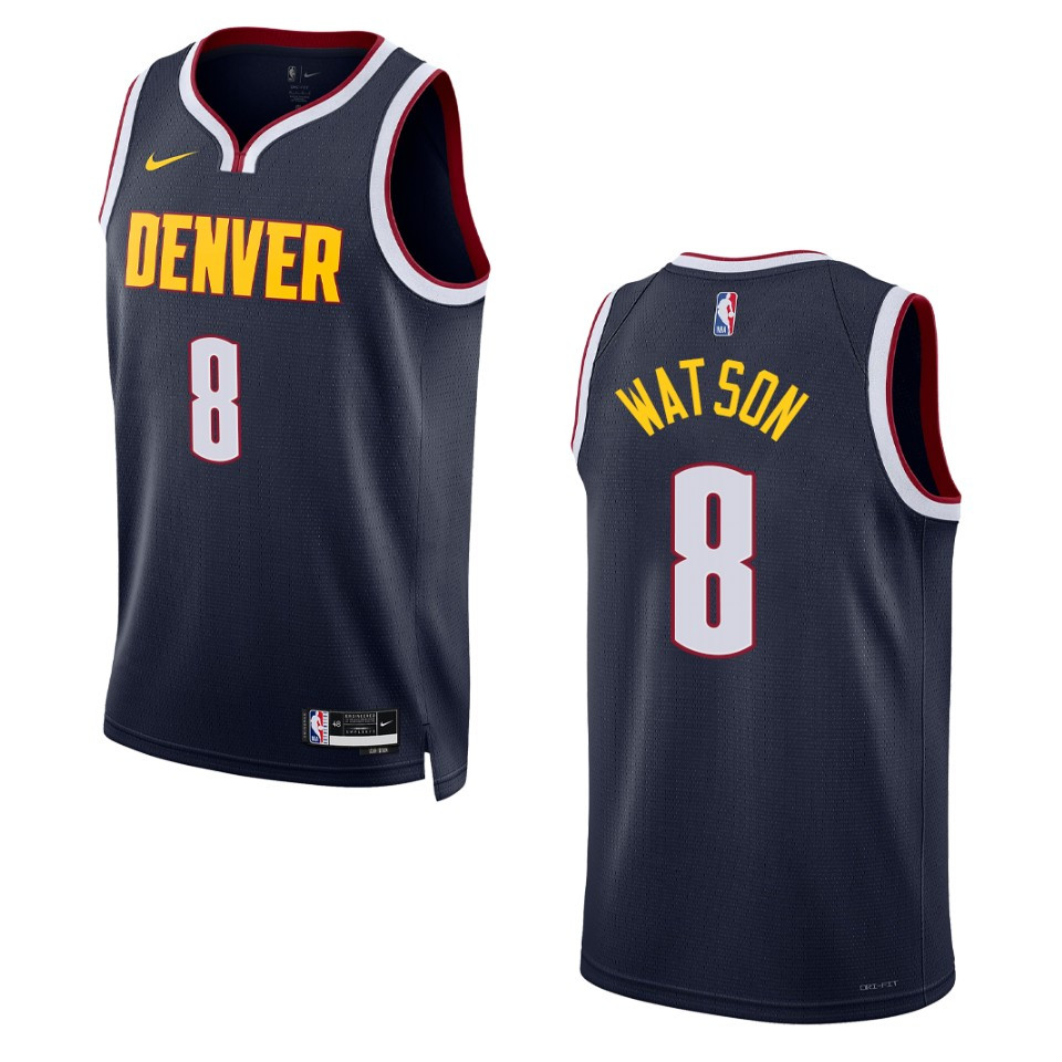 2022-23 Icon Edition Denver Nuggets Peyton Watson Navy Swingman Jersey