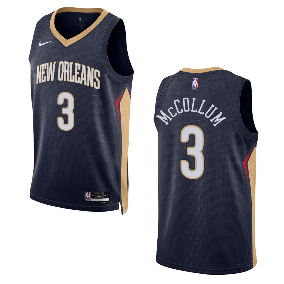 2022-23 Icon Edition New Orleans Pelicans C.j. Mccollum Navy Swingman Jersey