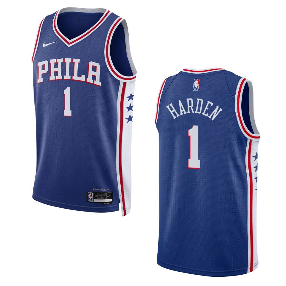 2022-23 Icon Edition Philadelphia 76ers James Harden Royal Swingman Jersey