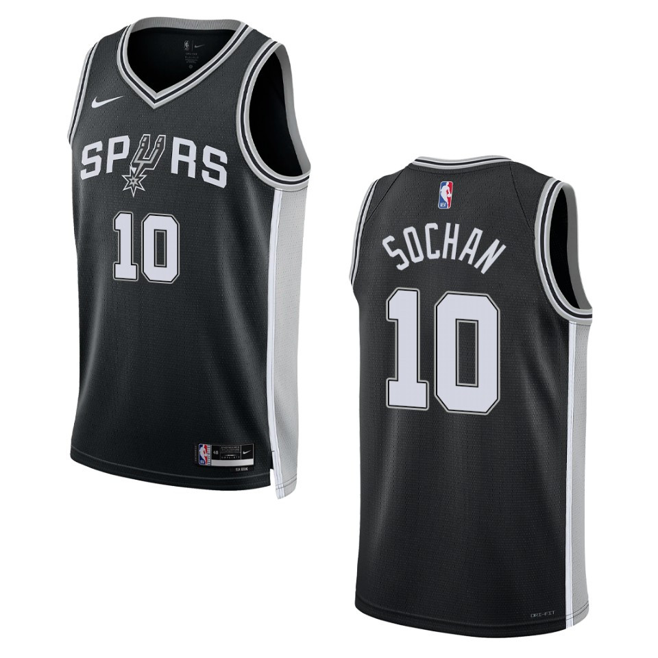 2022-23 Icon Edition San Antonio Spurs Jeremy Sochan Black Swingman Jersey