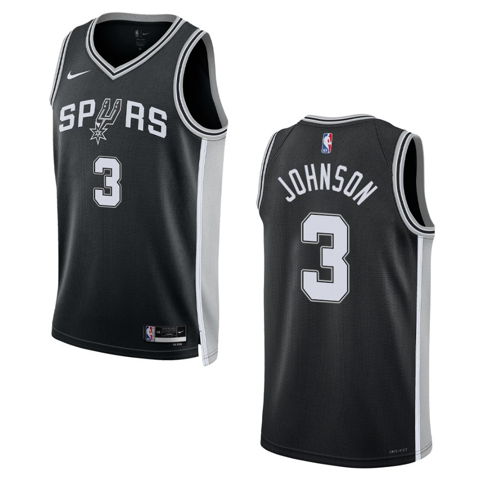 2022-23 Icon Edition San Antonio Spurs Keldon Johnson Black Swingman Jersey