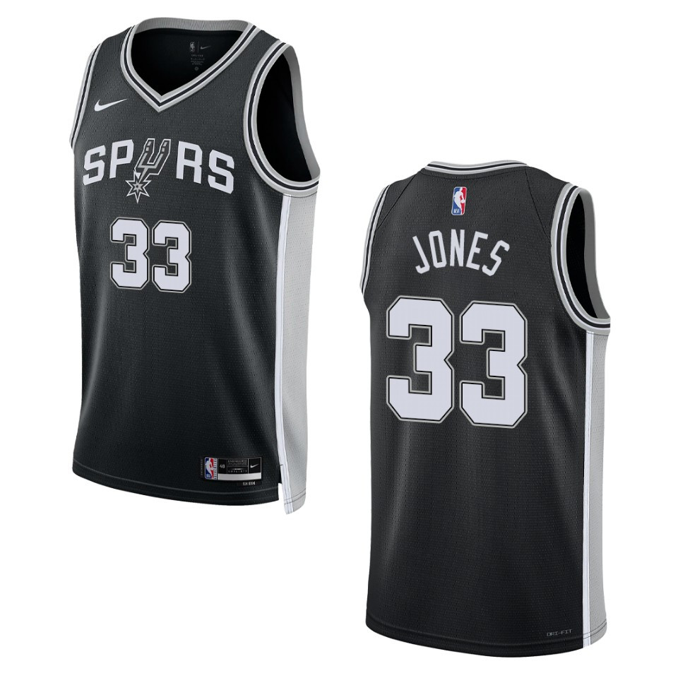 2022-23 Icon Edition San Antonio Spurs Tre Jones Black Swingman Jersey