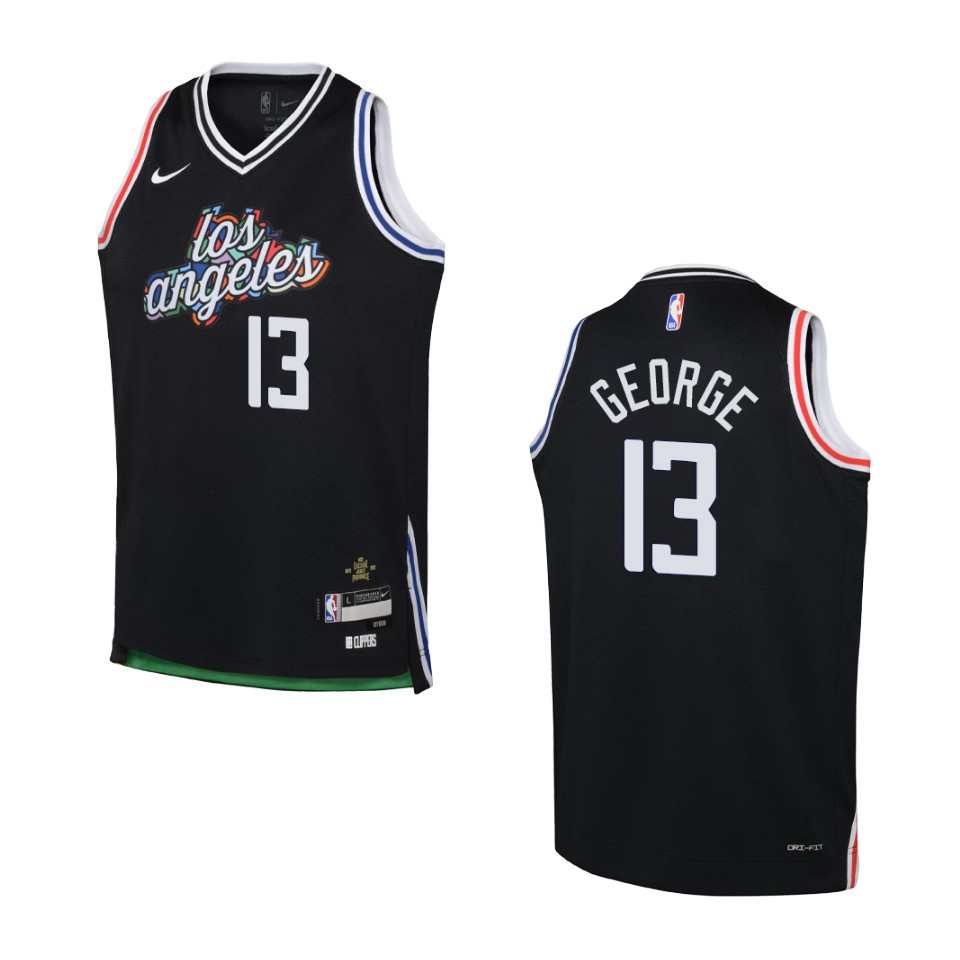 2022-23 Los Angeles Clippers Youth City Edition Paul George Black Jersey