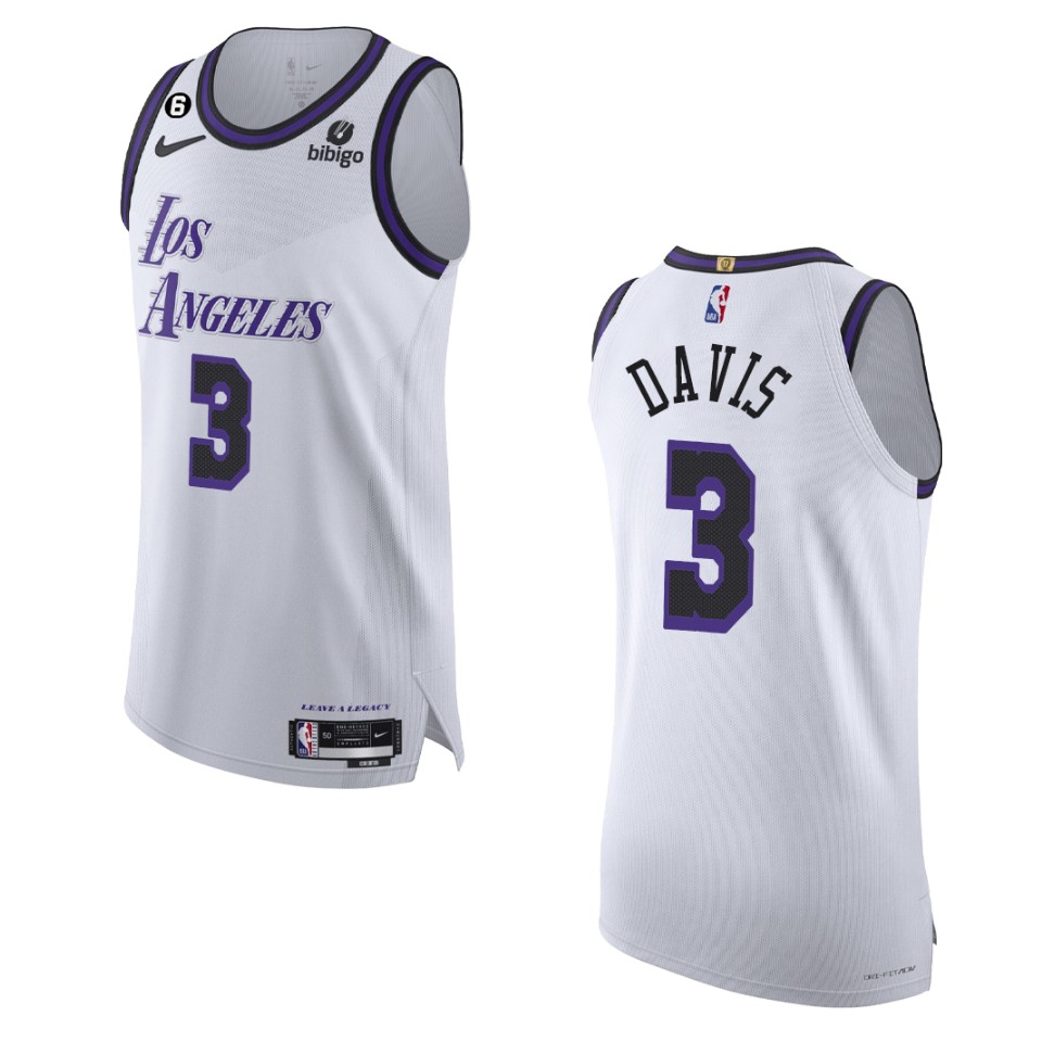 2022-23 Los Angeles Lakers Anthony Davis White City Jersey