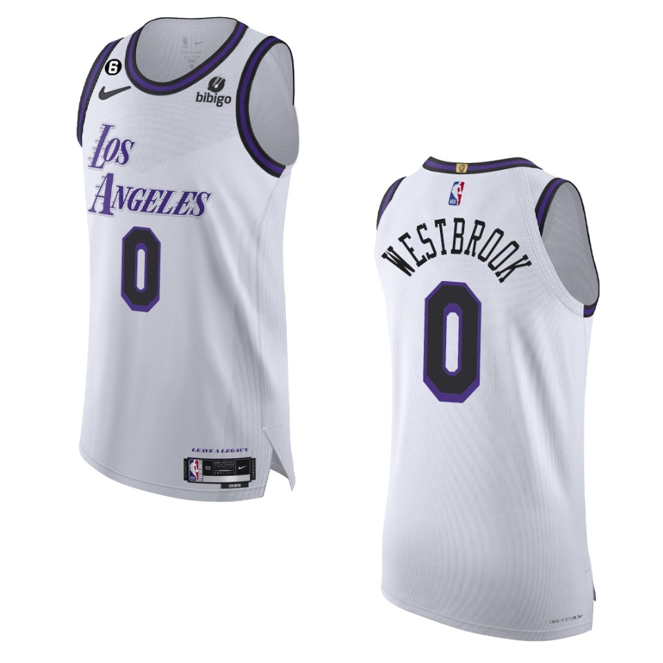 2022-23 Los Angeles Lakers Russell Westbrook White City Jersey