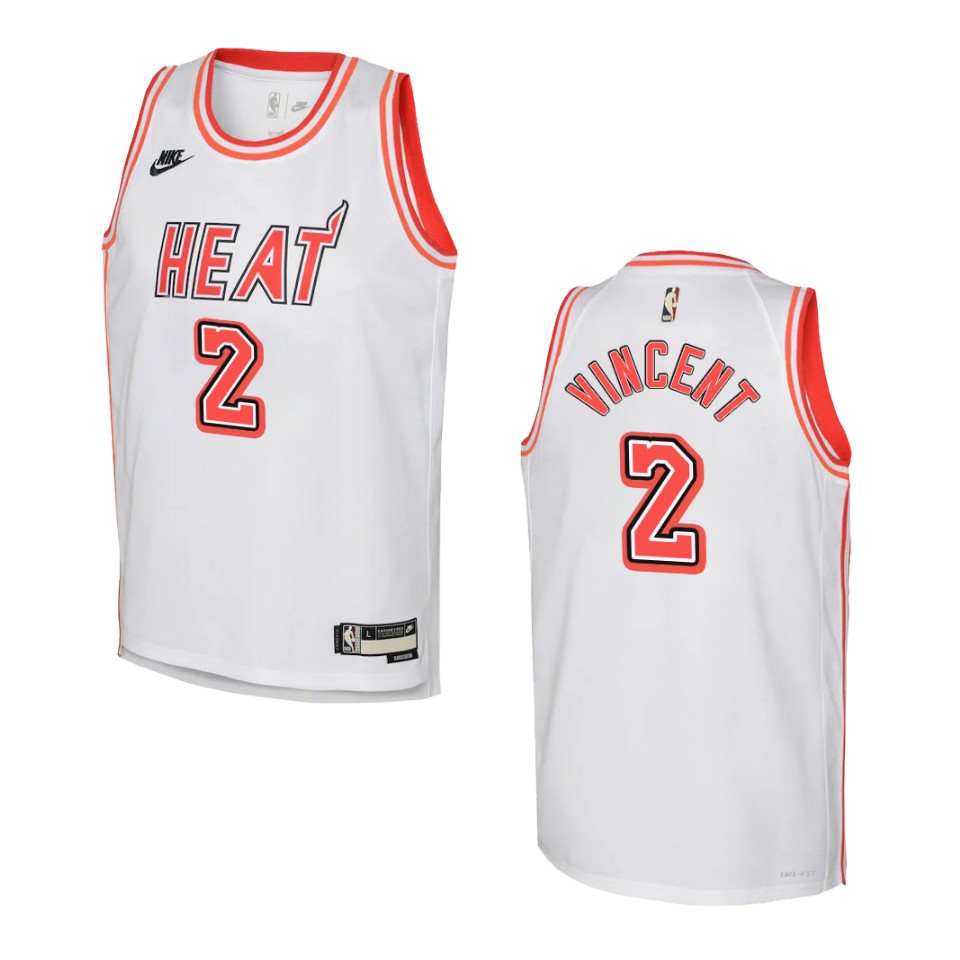 2022-23 Miami Heat Youth Classic Edition Gabe Vincent White Jersey