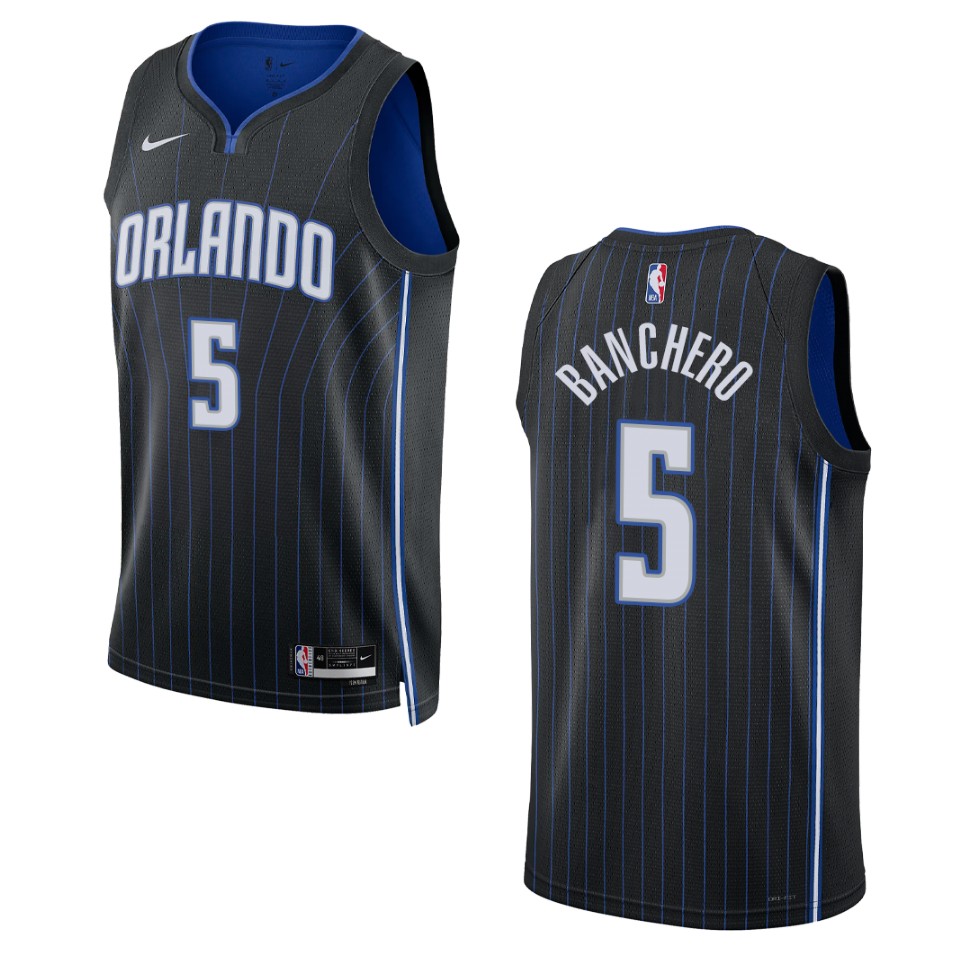 2022-23 Orlando Magic #5 Paolo Banchero Icon Edition Swingman Black Jersey