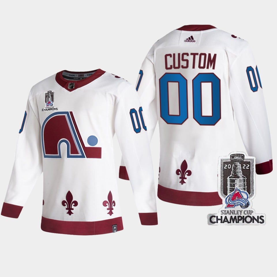 2022 Stanley Cup Champs Custom 00 Colorado Avalanche White Jersey Reverse Retro - JS227 