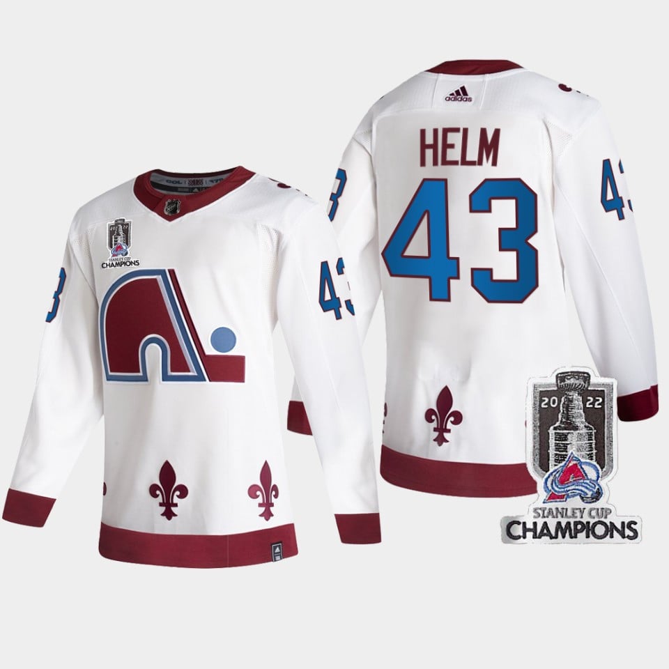 2022 Stanley Cup Champs Darren Helm 43 Colorado Avalanche White Jersey Reverse Retro - JS452 
