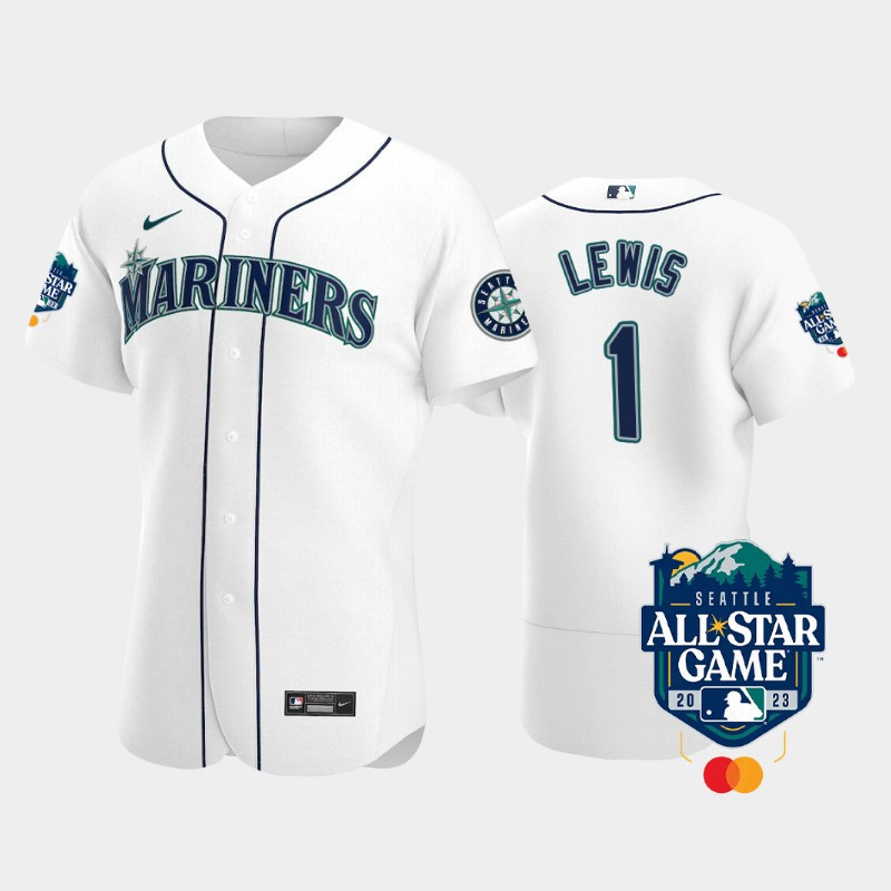 2023 All-Star Game Seattle Mariners 1 Kyle Lewis White Jersey 