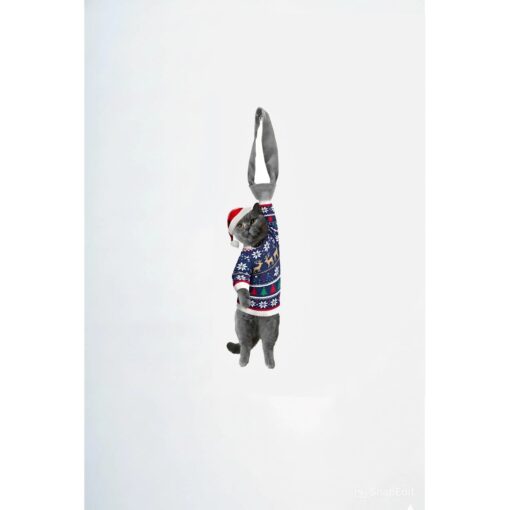 Animals Ties - British Blue Noel Lucky Cat Tie, Vintage Tie, Novelty Tie, Silk Tie. - Image 2