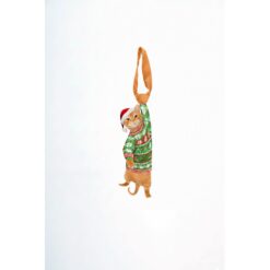 Alternative view of Animals Ties - Orange Naughty Noel Lucky Cat Tie, Silk Tie, Novelty Tie, Pet Tie