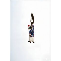 Alternative view of Animals Ties - Siamese Noel Lucky Cat Tie, Silk Tie, Novelty Tie.