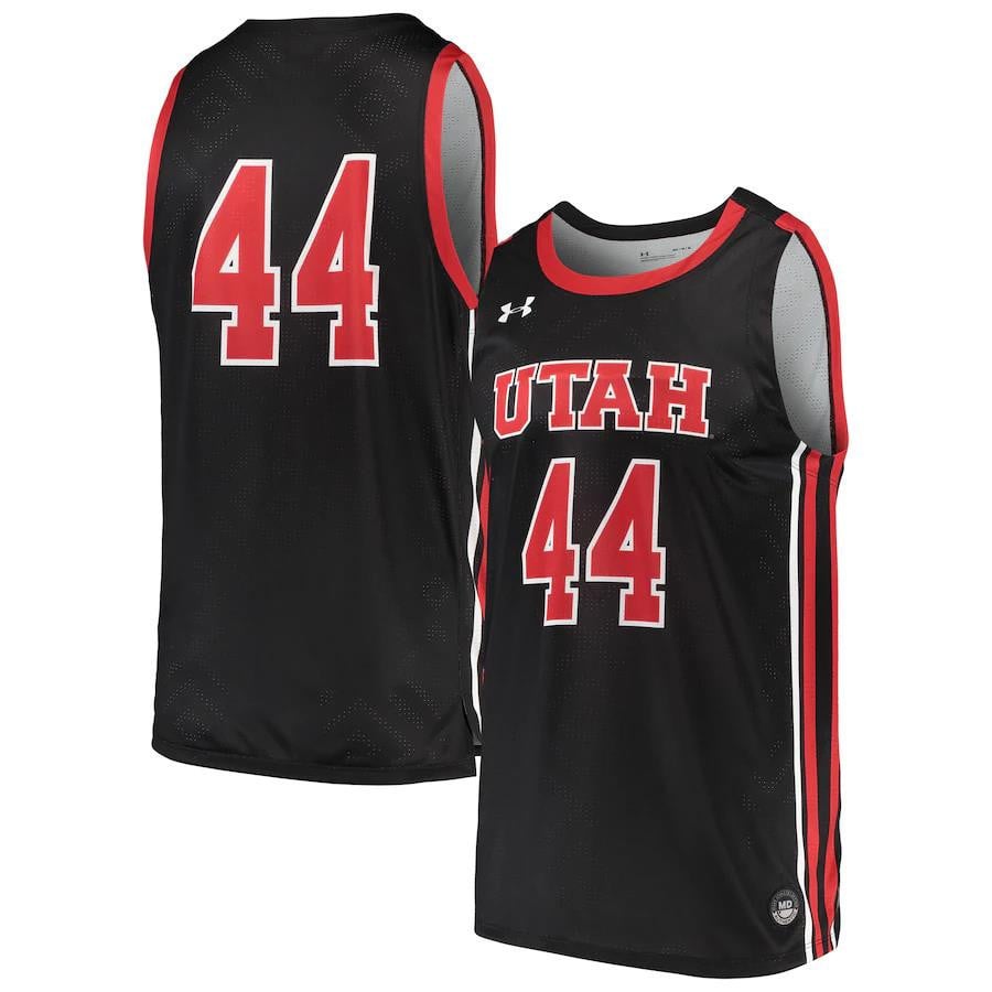 Alternative view of 44 Utah Utes Under Armour College Basketball Jersey - Black - JS352 