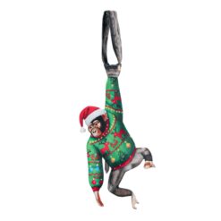 Alternative view of Christmas Monkey Novelty Tie - Funny Animal Tie, Holiday Gift, Taffeta Silk