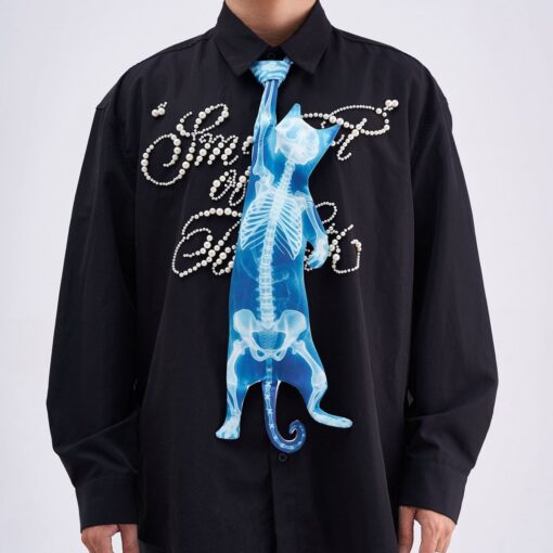 Animals Ties X-ray Cat Tie, Vintage Tie, Novelty Tie, Tie Accessories Holiday Gift, Tie Gift, Tie Accessories - Image 2