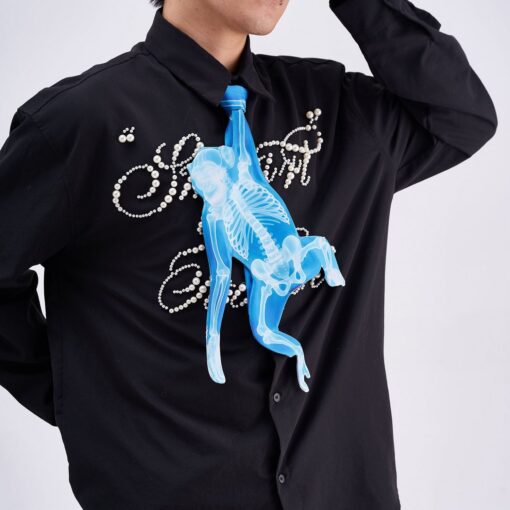 Animals Ties X-ray Monkey Tie, Vintage Tie, Novelty Tie, Tie Accessories Holiday Gift, Tie Gift, Tie Accessories - Image 3